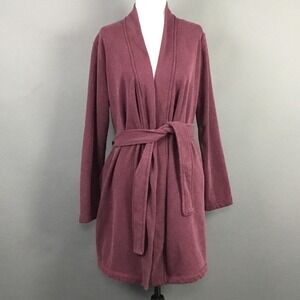 UGG Robe Womens Medium Burgundy Fleece Lined Belted Cozy Loungewear Shawl Collar